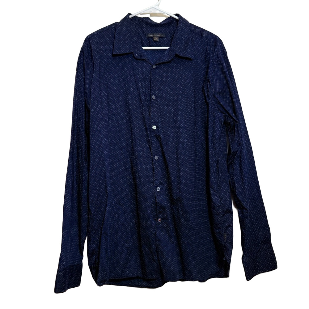 John Varvatos Men's Navy Blue button down dress Shirt XL